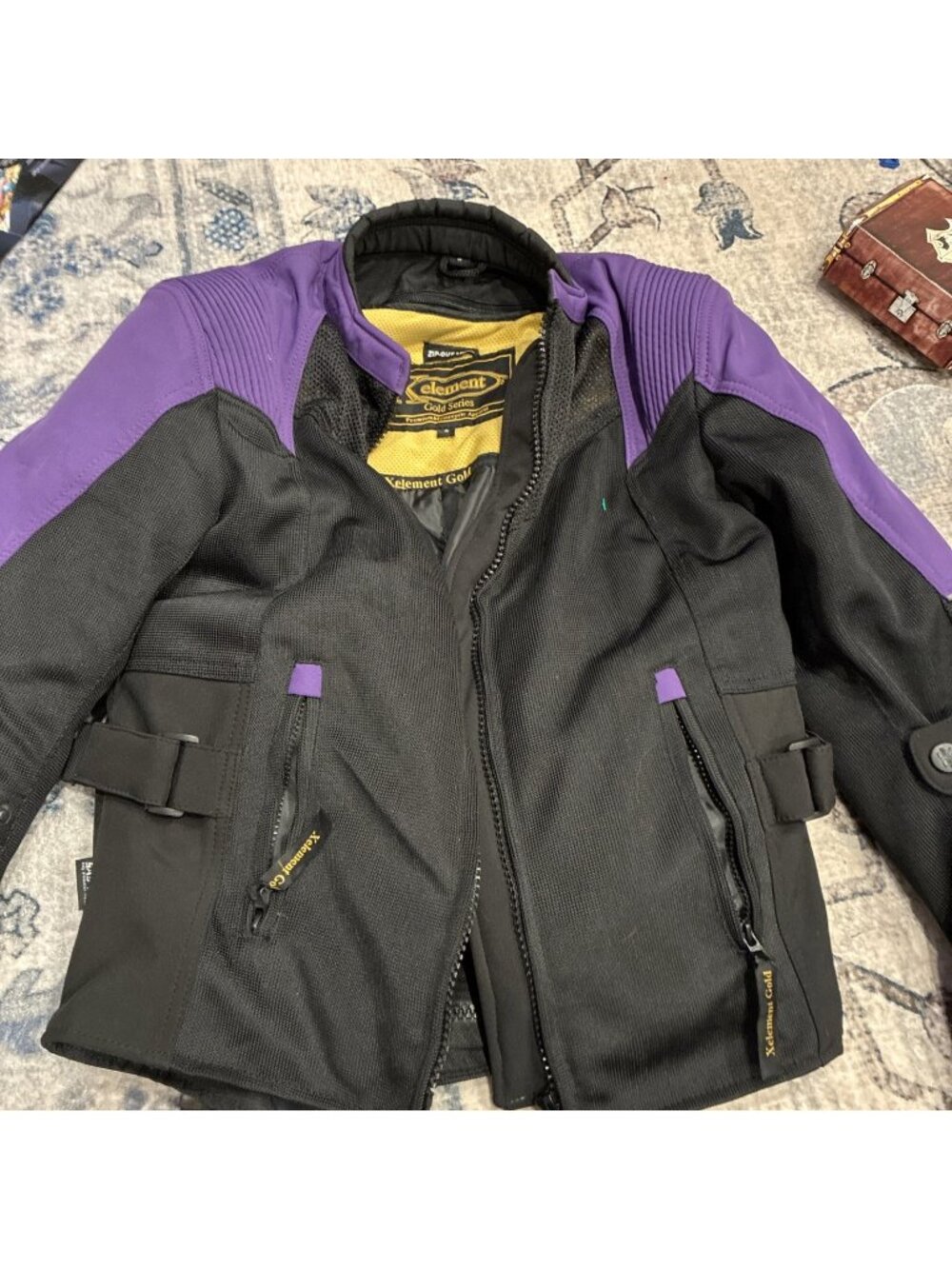 Xelement Motorcycle Jacket Womens Small Purple Black Waterproof Zip-Out Liner S